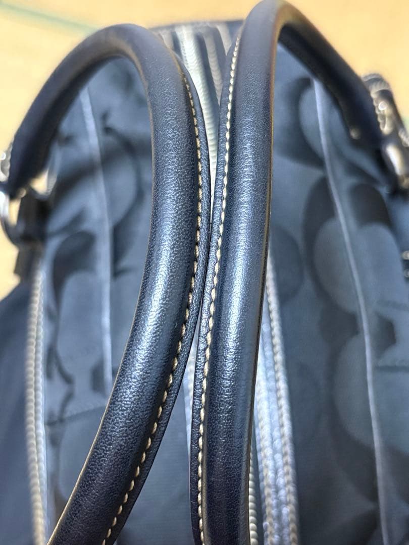 COACH コーチ シグネチャー ミニボストン ハンドバッグ　美品