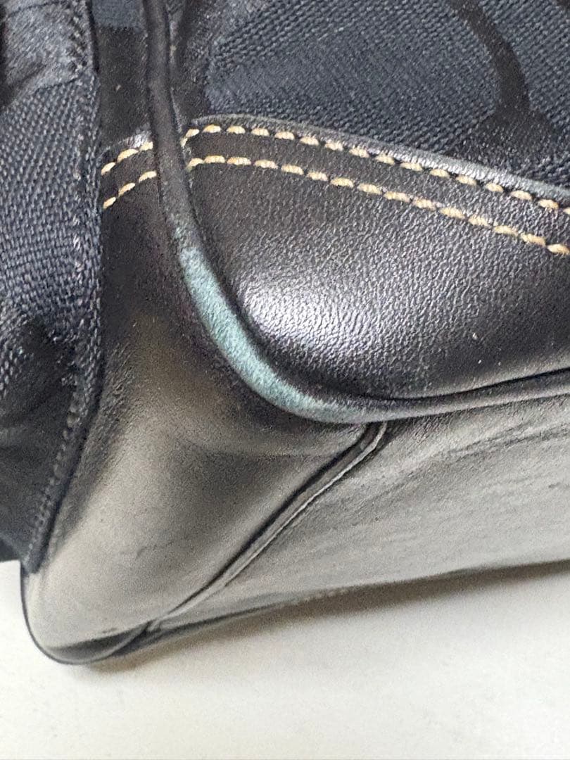 COACH コーチ シグネチャー ミニボストン ハンドバッグ　美品