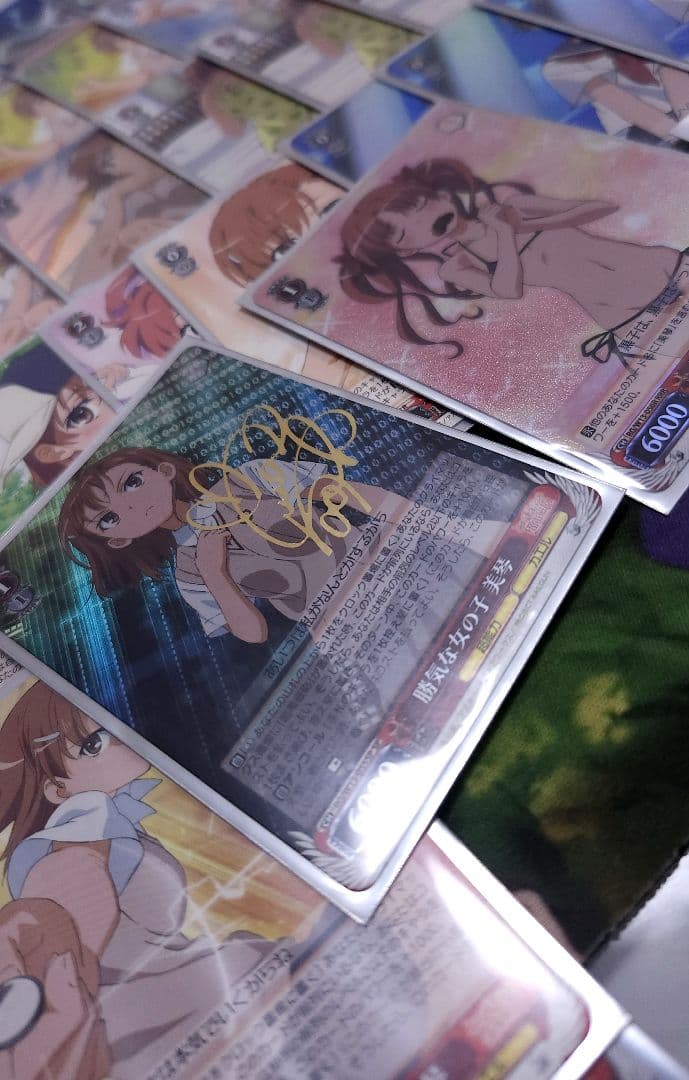 ヴァイスシュヴァルツ とある科学の超電磁砲 デッキ スリーブ 御坂美琴 サイン