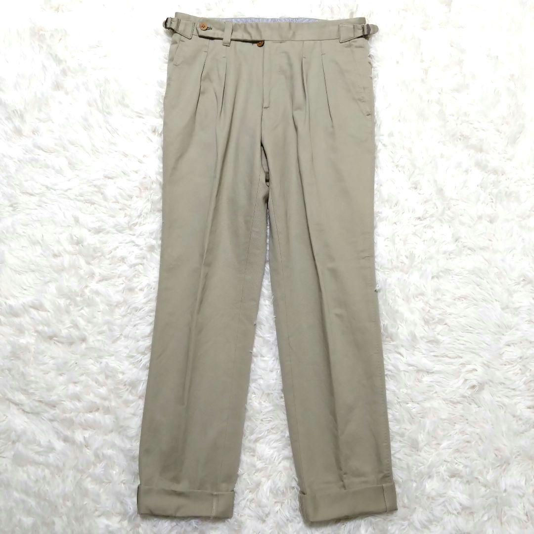 五十嵐トラウザーズ チノパン ドレスパンツ サイドアジャスター ベージュ 48