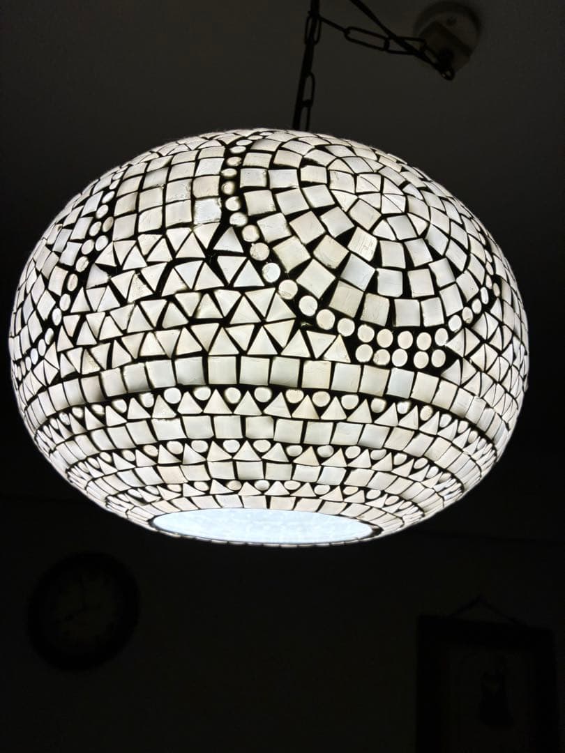 トルコランプ モザイクガラス ペンダントライト 白色