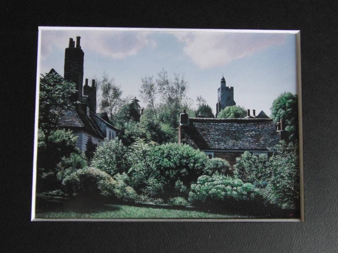 原雅幸、【Six Bells坂の家並み】、希少な額装用画集より