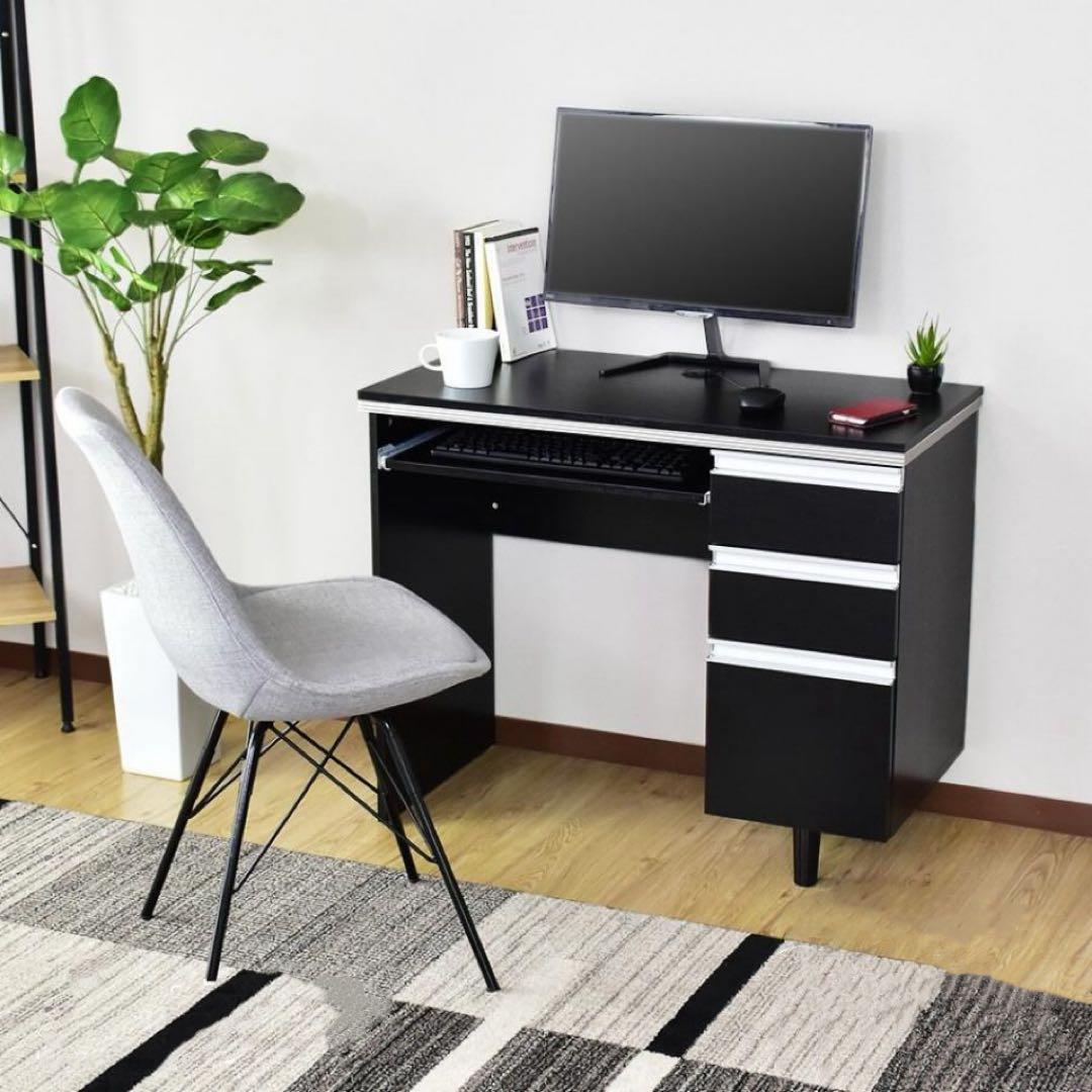 DORIS ドリス PCデスク ワークデスク 机 引き出し スライダー ブラック