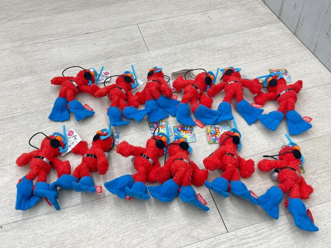 希少 当時物 セサミストリート 水族館 エルモ ぬいぐるみ マスコット 12個