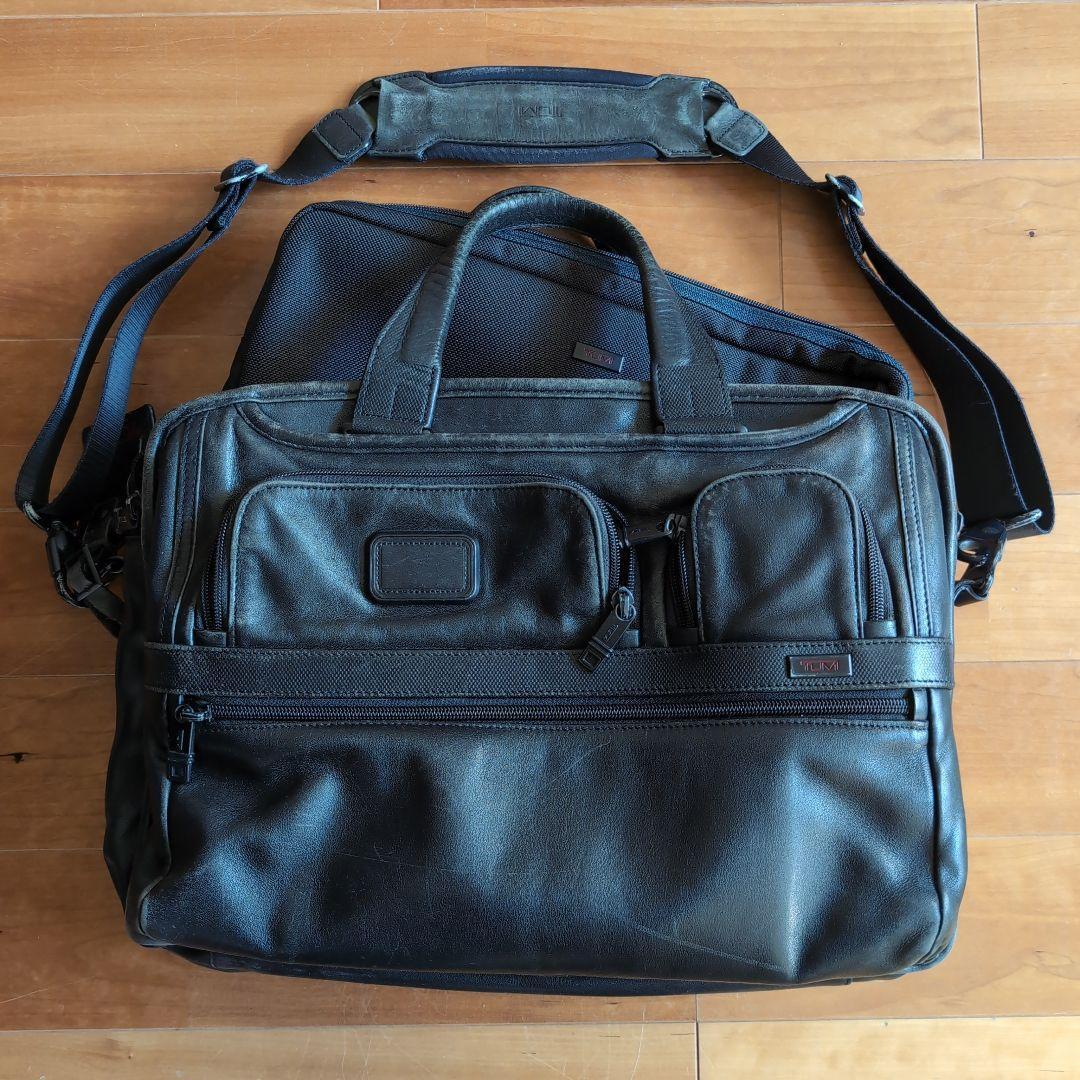TUMI エクスパンダブルオーガナイザーラップトップブリーフ　オールレザー黒