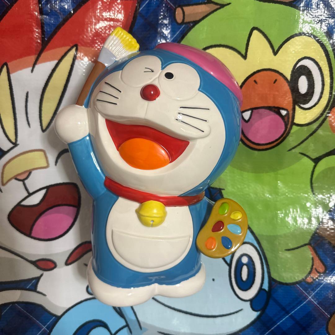 ドラえもん　トヨタ　カローラ店　ビッグお絵かき貯金箱　レトロ　陶器