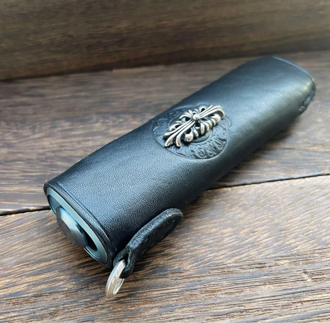 吊り下げリング付き　iQOSイルマワン　silver925 レザーケース　黒