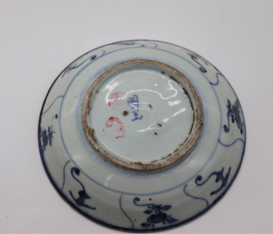 中国　清時代　染付大皿5点　アンティーク　送料込み0122