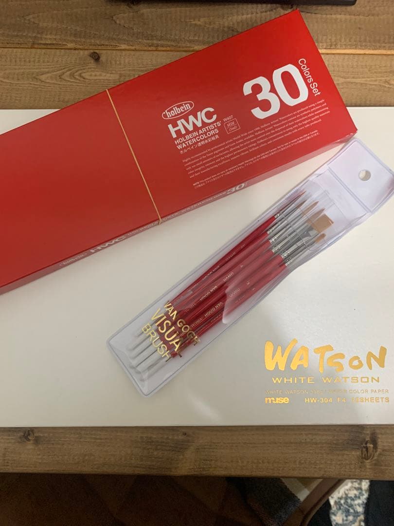 ホルベイン透明水彩絵具_30色 WHITE_WATOSON_15SHEETS
