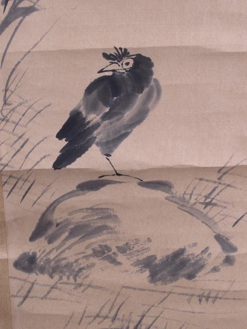 蔵整理品　中国清時代掛け軸　肉筆水彩絵　骨董品　I1554A13-1