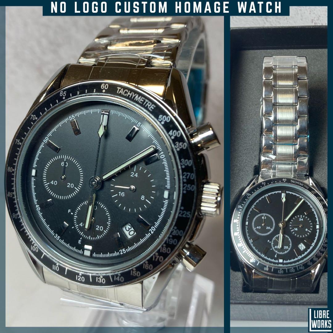 新春値下げ1000円引★ノーロゴ クロノグラフ カスタムウォッチ オマージュ