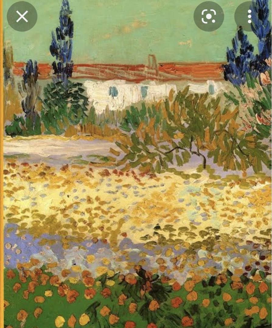 肉筆☆油絵☆F20号『アルルの庭園』ゴッホ/模写