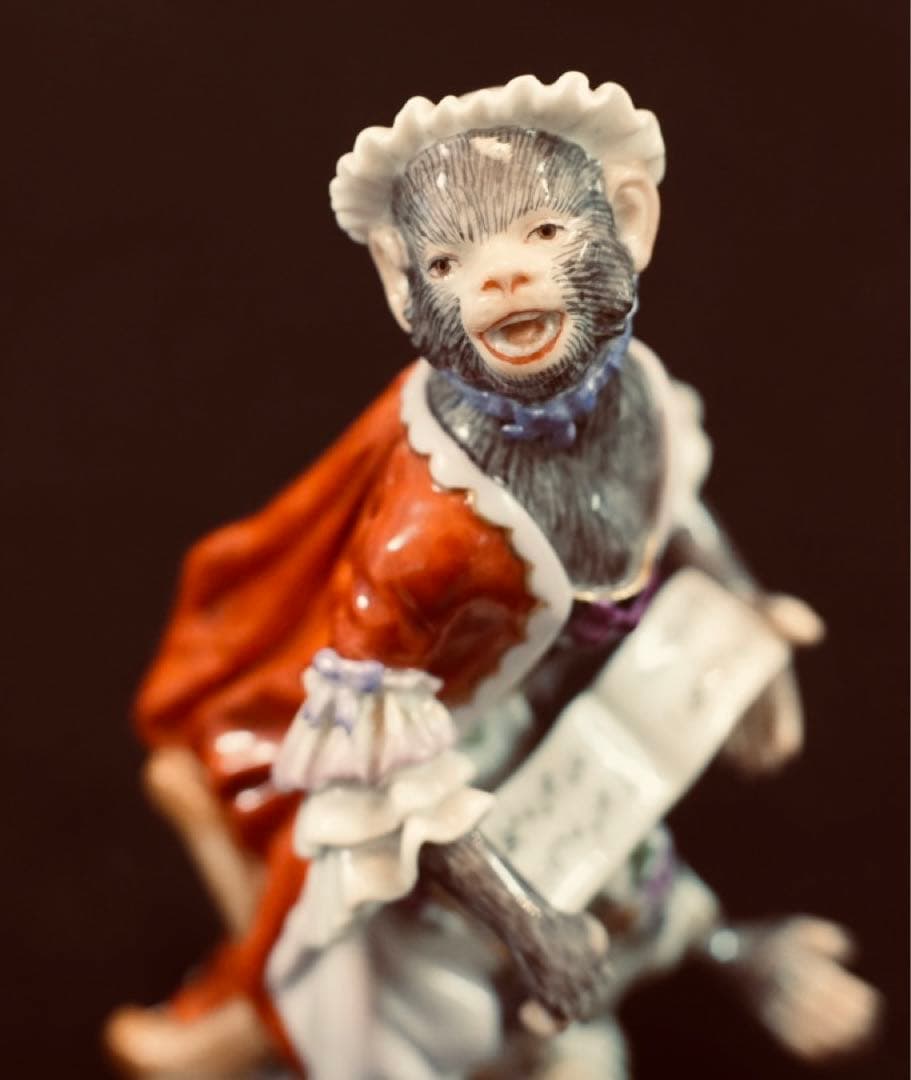 【美品 】マイセン 猿の楽団 コーラス 赤茶色 1級品