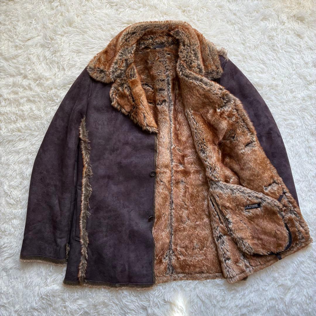 【激レア】ユーピーレノマ ムートンコート ファー 毛皮 極暖 LL 大きいサイズ