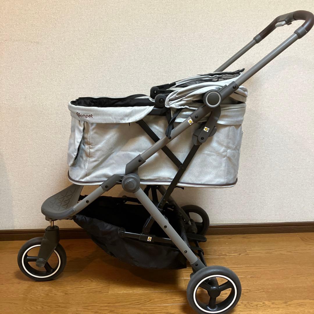 コムペット　ルルテイル　ラバーロックグレー　ペットカート compet