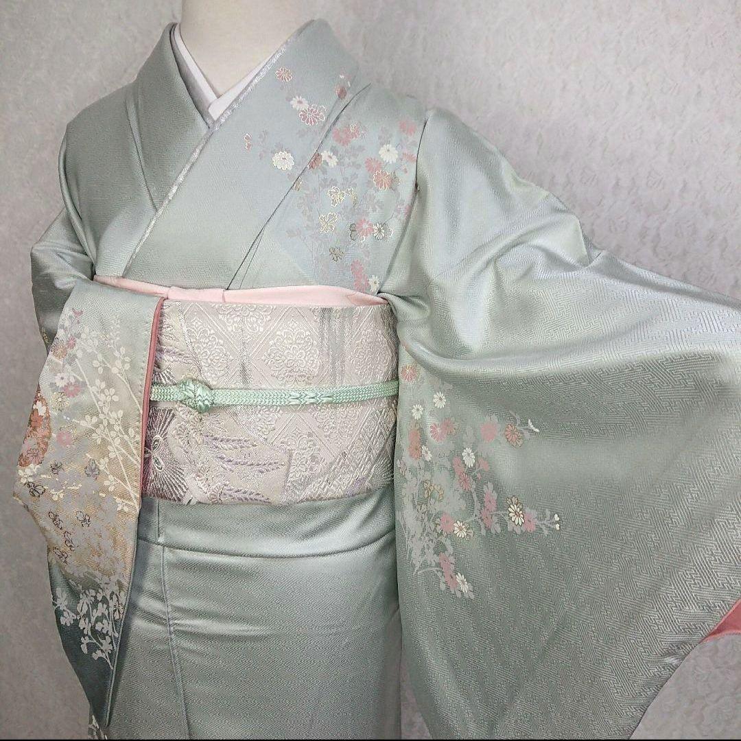 Mの正絹 訪問着 4点 フルセット 入学式 卒業式 結婚式 お宮参り