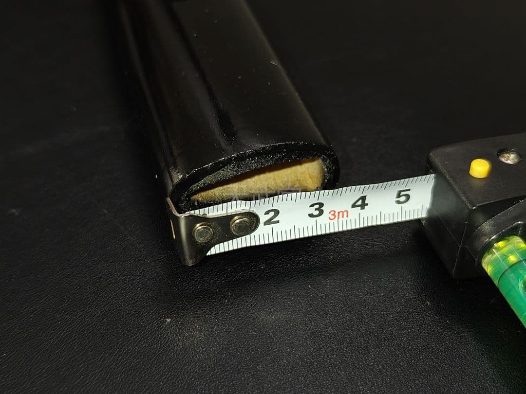 CSQ02　日本刀鞘　黒鞘　龍図　両面彫刻　拵え　栗形　反り約2.3CM