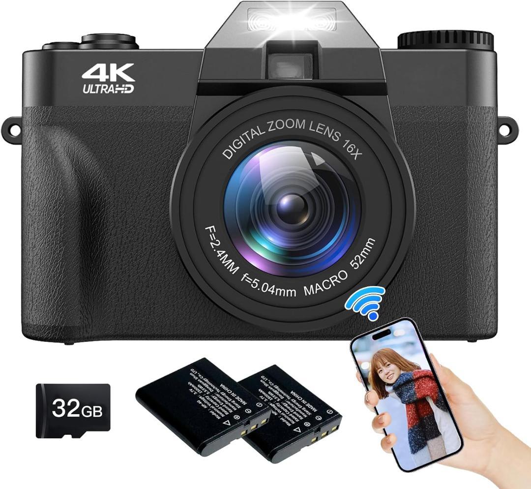 Moledro デジタルカメラ 4K WIFI転送機能 4800万画素