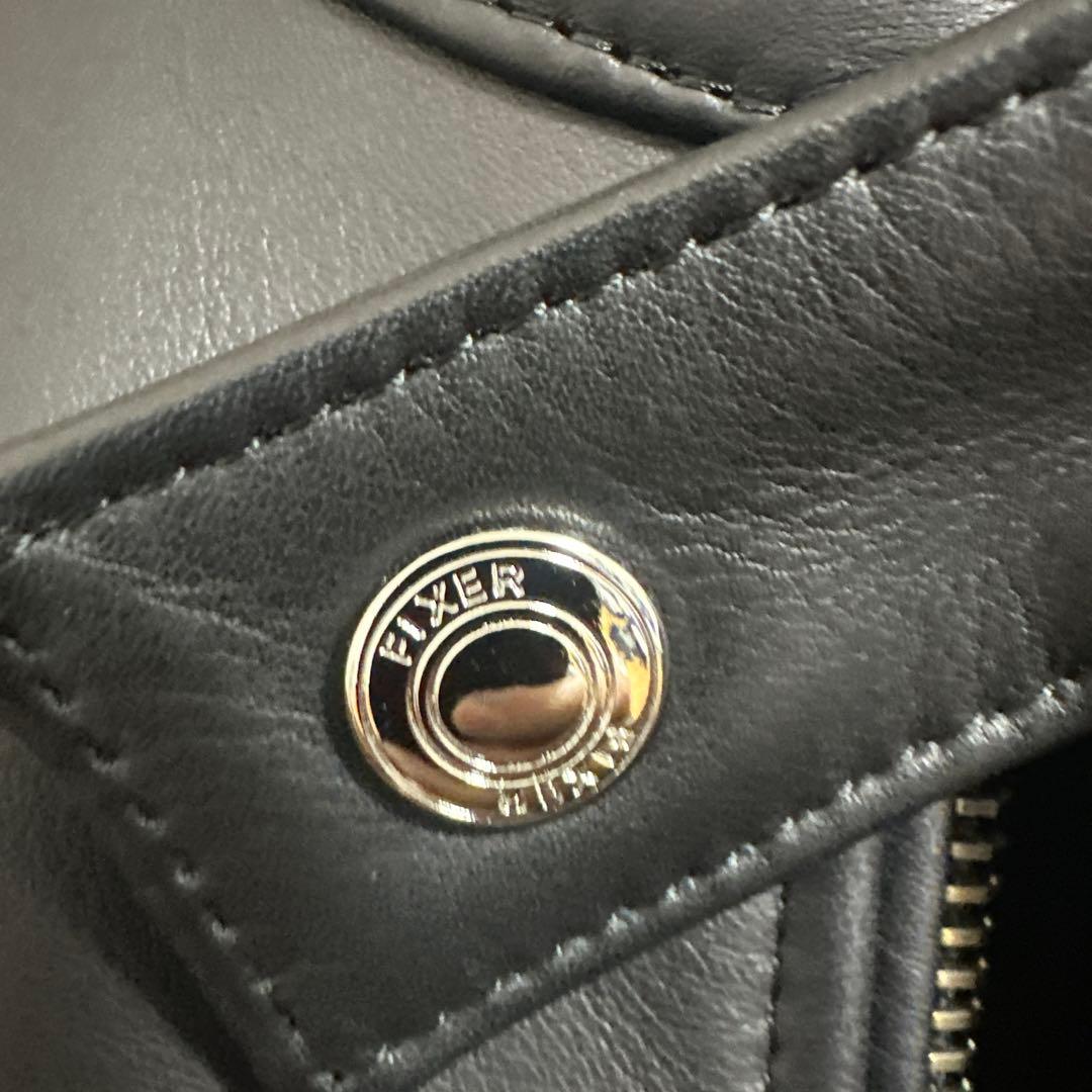 FIXER 黒レザーシングルライダースジャケット