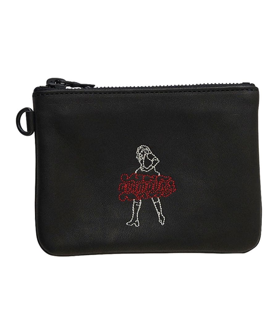 新品大人気！ヒステリックグラマー 【VIXEN LINE刺繍】レザーウォレット黒