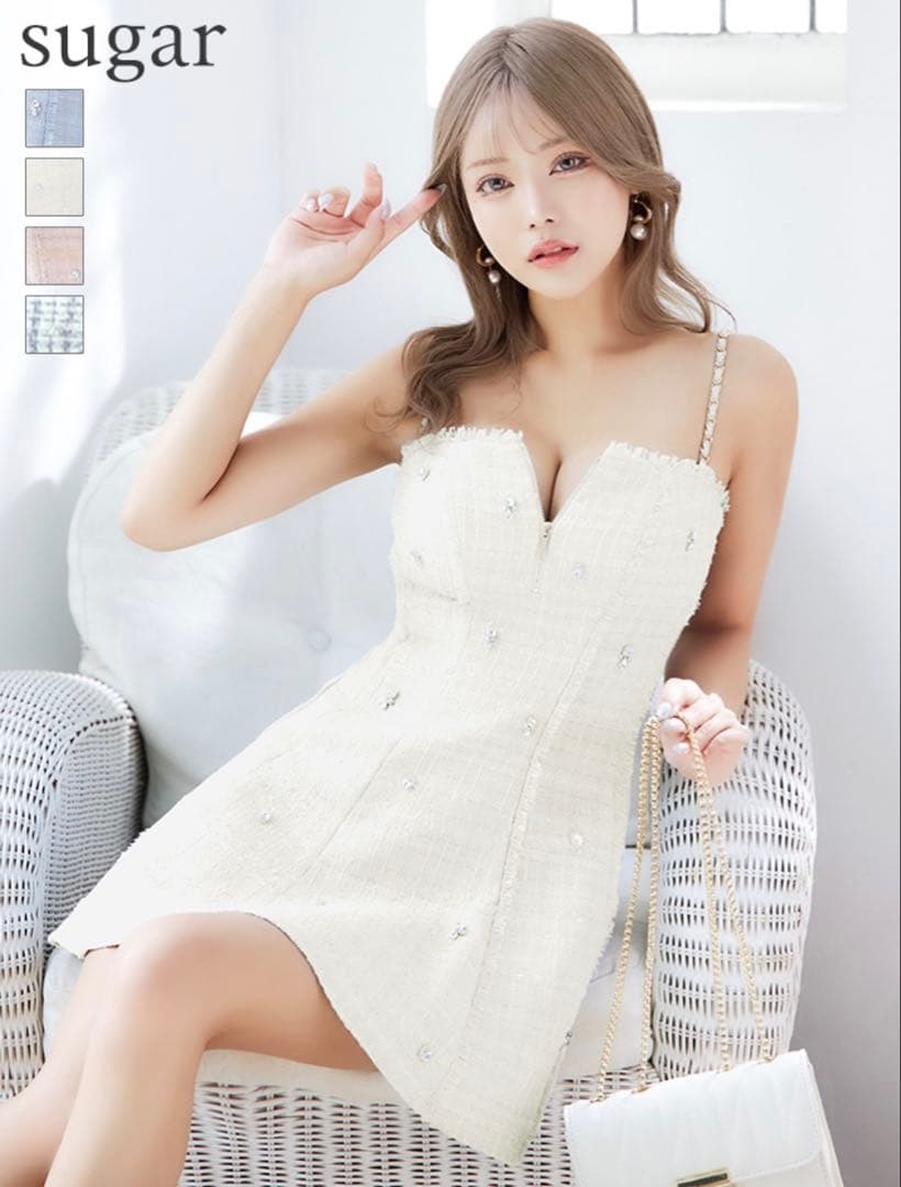 ローブドフルール キャバドレス ホワイト Sサイズ