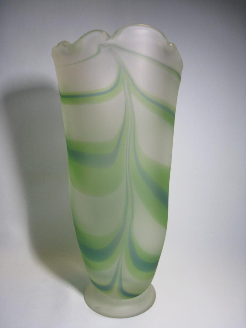 沖縄県伝統工芸士【琉球硝子花瓶】　末吉清一 　現代の名工　卓越した技能