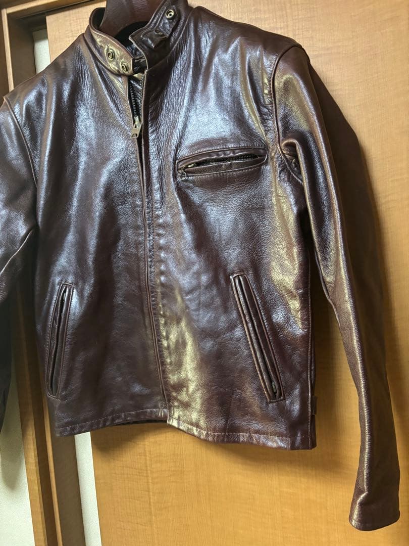 美品　schott 641 シングルライダースジャケット　38 ダークブラウン