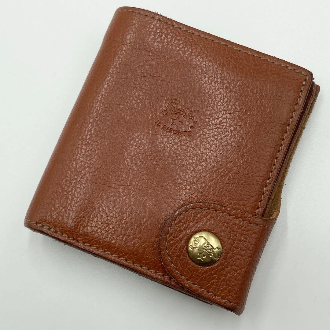 極美品　現行　イルビゾンテ　折り財布　オールレザー　ブラウン　イタリア製