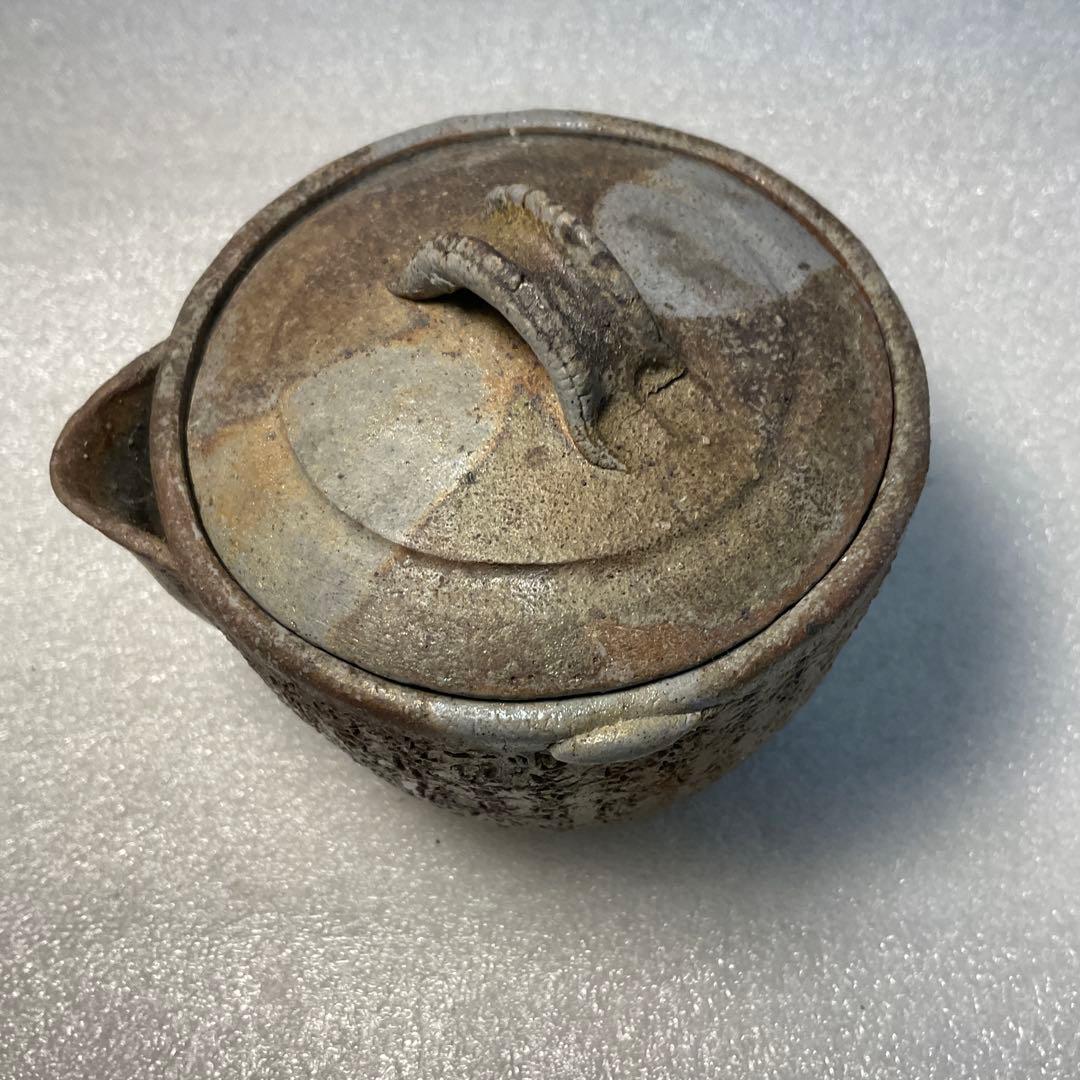 西坂春水　作　備前　般若心経彫　宝瓶　備前焼　名工急須　茶器　煎茶飾　手捻り