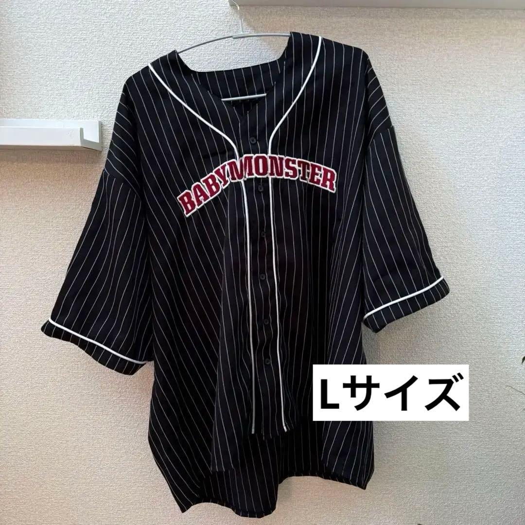 ベビモン BABYMONSTER ベースボールシャツ Lサイズ 黒 ブラック