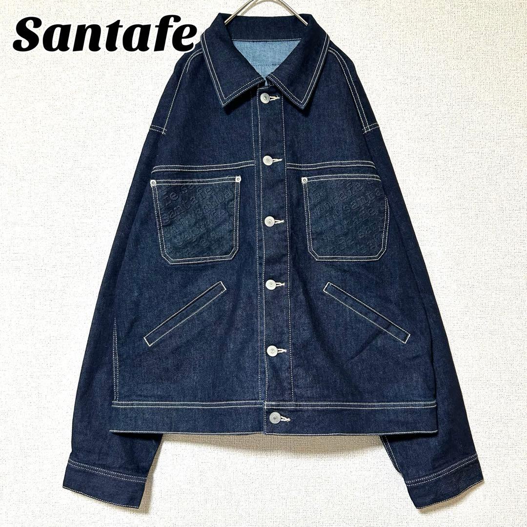 【美品】 サンタフェ Santafe デニムジャケット ポケットロゴ XL相当