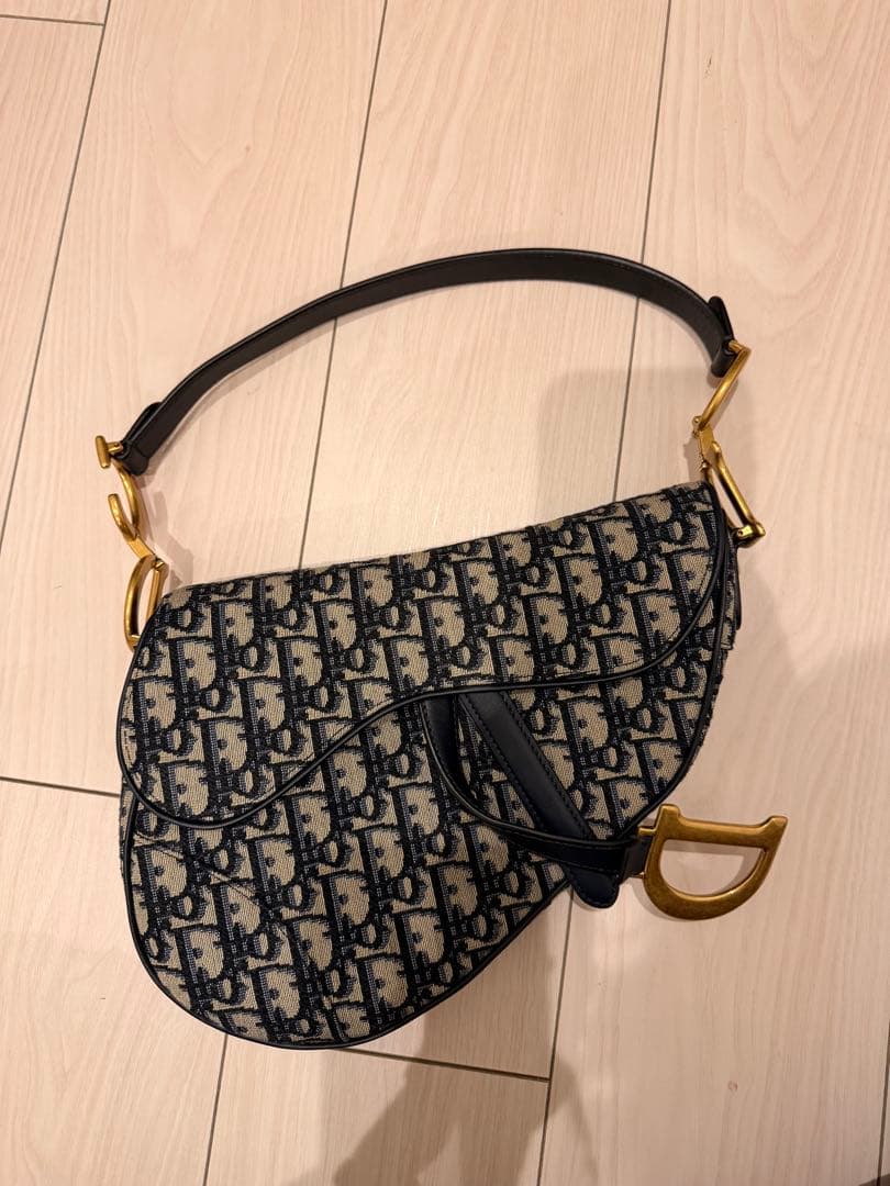 Dior サドルバッグ ベージュ ネイビー