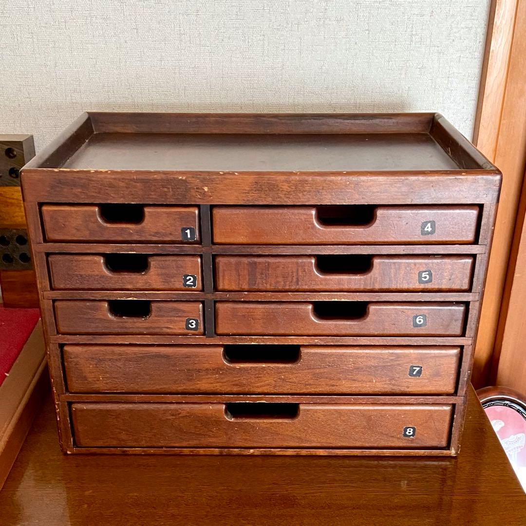 豊岡クラフト 文具シェルフL 木製 小物入れ 森林楽　昭和レトロ