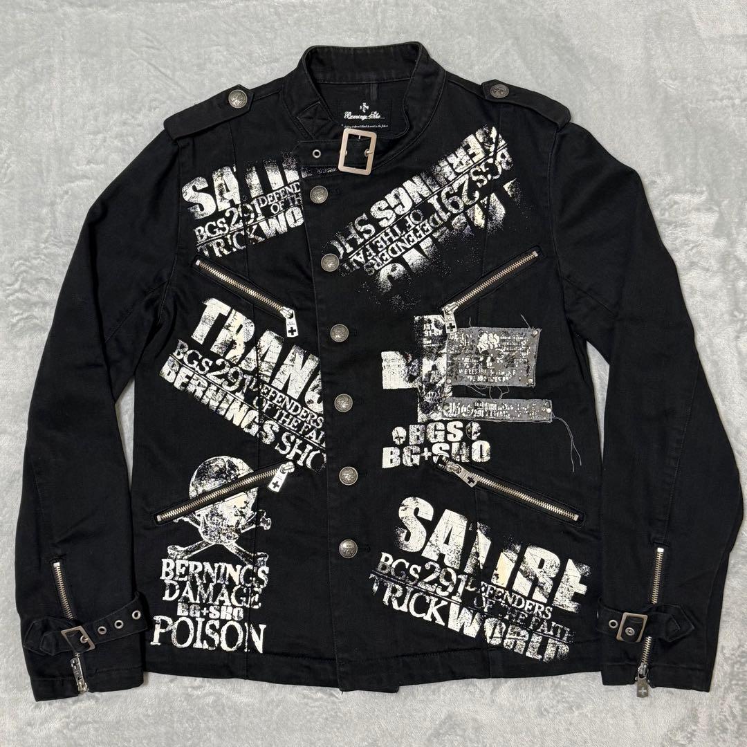 【BERNINGS-SHO】y2k00s平成ギャル男　4連ジップスカルジャケット