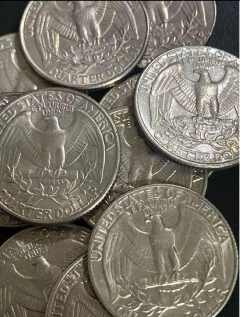 アメリカ　25セント　100枚　旧デザイン　国鳥である鷲の