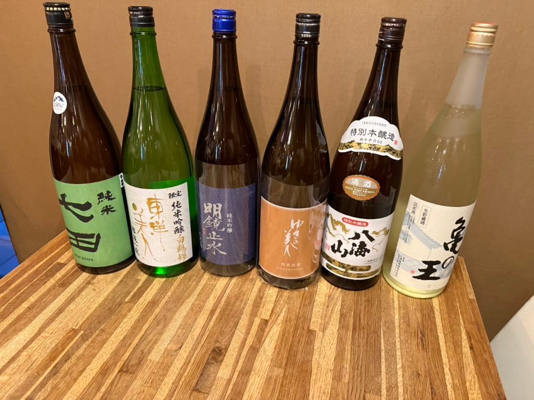日本酒６本セット　 七田、東洋美人、明鏡止水、ゆきのびじん、八海山、亀の王