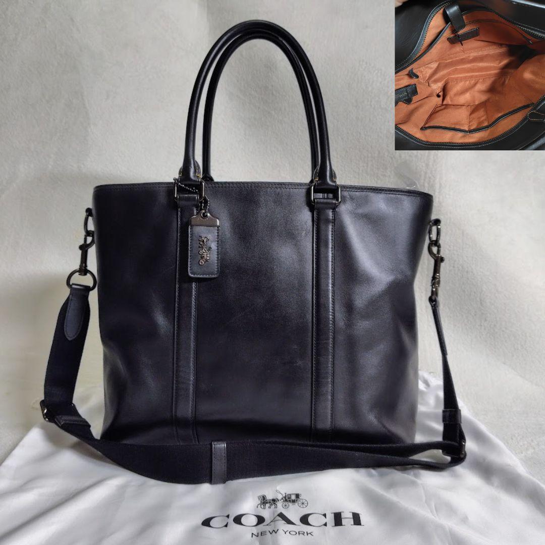 美品　コーチ　2way　トートバッグ　メトロポリタン　バイカラー　革　55564