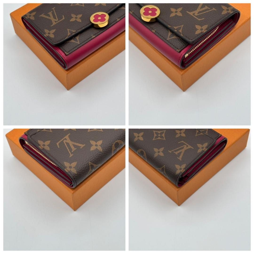 極美品 ルイヴィトン モノグラム フロール コンパクト 折り財布 赤 コンパクト