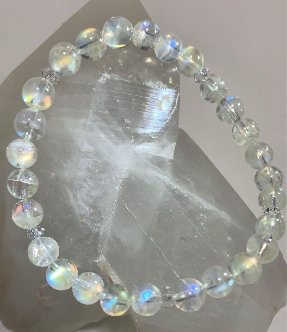 ★純子様★ ホワイトラブラドライト　マダガスカル産 ブレスレット