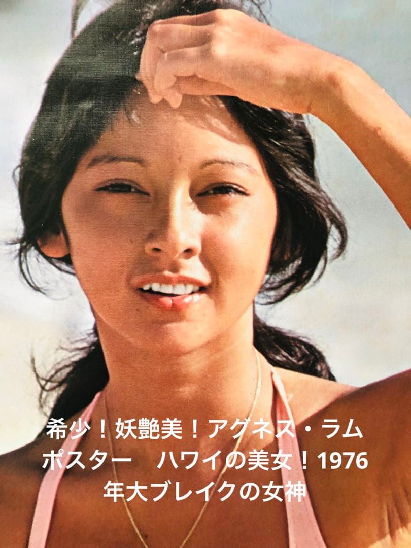 希少！妖艶美！アグネス・ラムポスター　ハワイの美女！1976年大ブレイクの女神