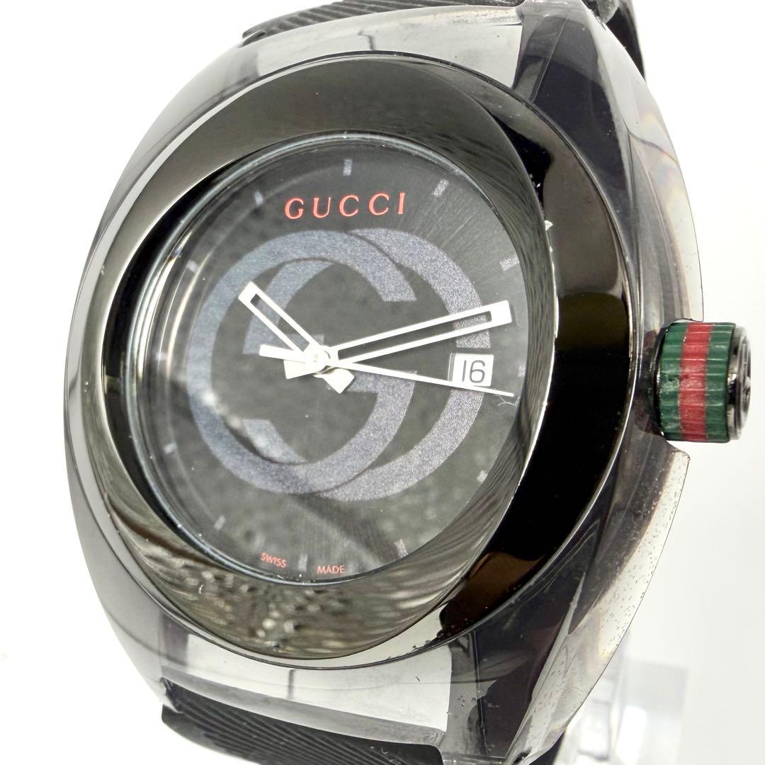 【美品/稼働品】グッチ シンク137.1 腕時計 シェリーライン ロゴ文字盤