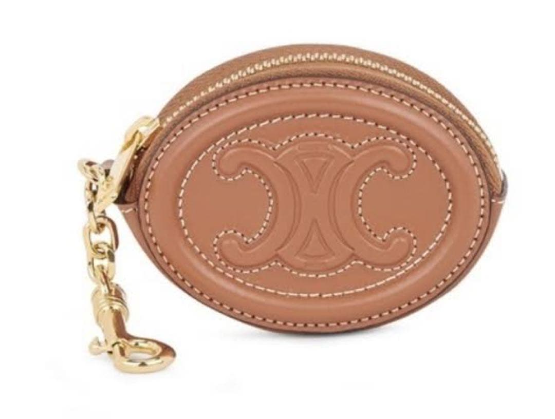 未使用 CELINE トリオンフ キュイル パース ケース タン