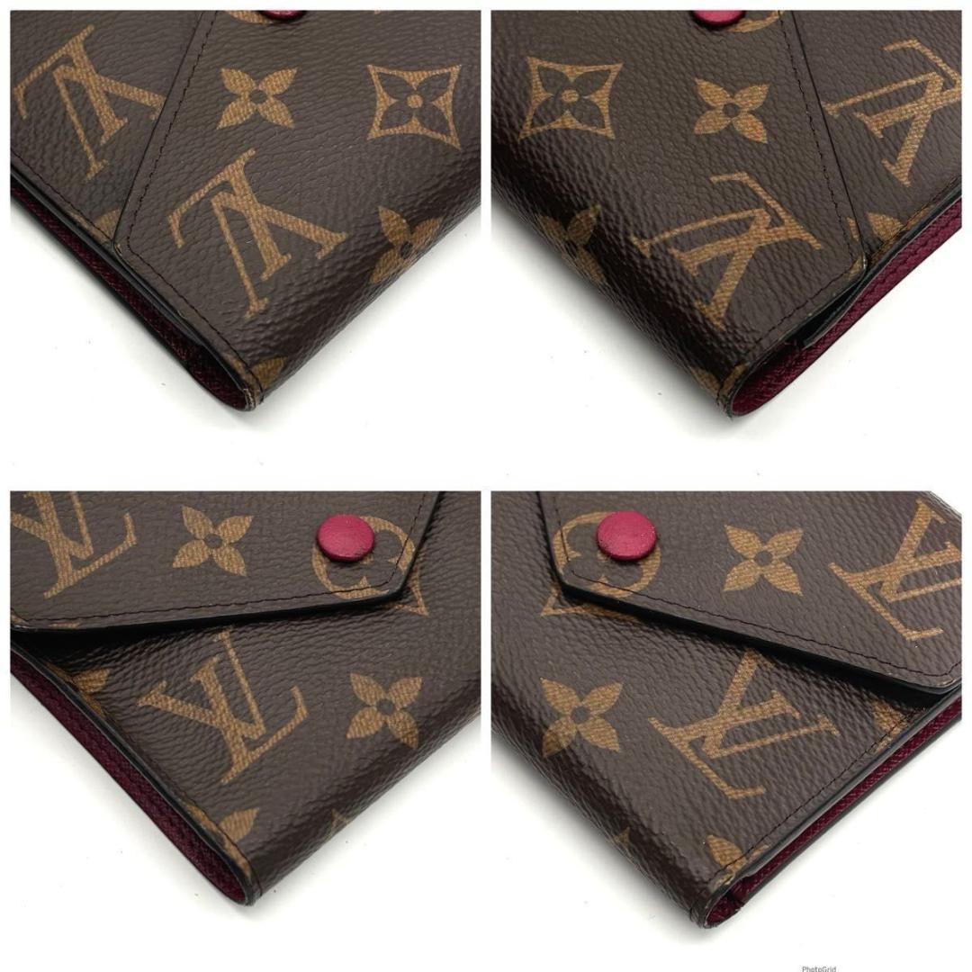 ルイヴィトン モノグラム ポルトフォイユ ヴィクトリーヌ フューシャ 三つ折り