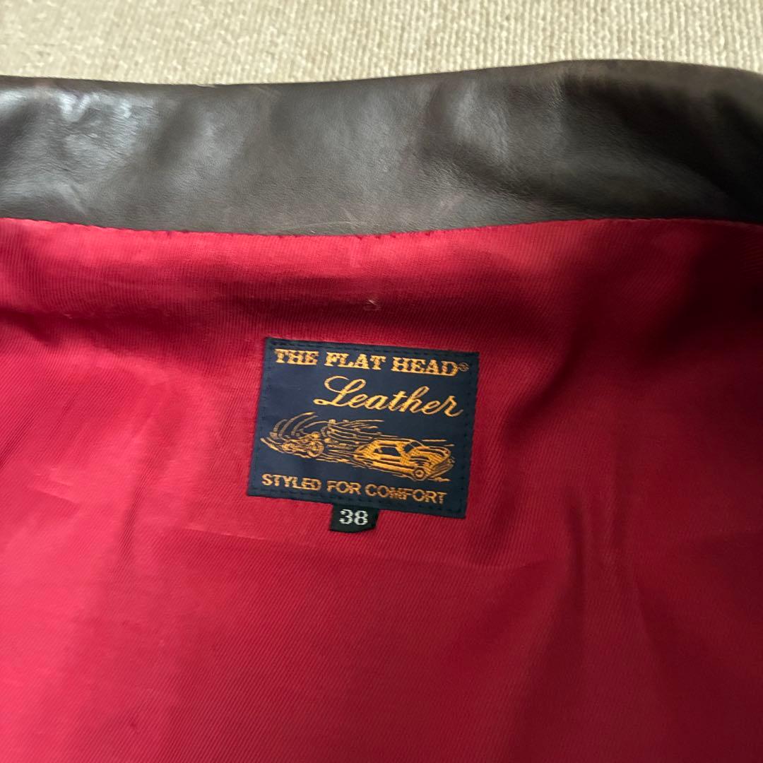 最終価格 フラットヘッド ホースハイド シングルジャケット 茶 38 レザー