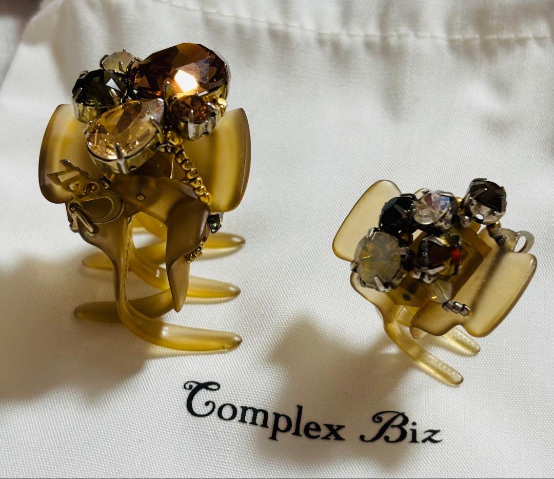 【2個】コンプレックスビズ　デザートクリップ　　大　中　ゴールド　黄　クリップ