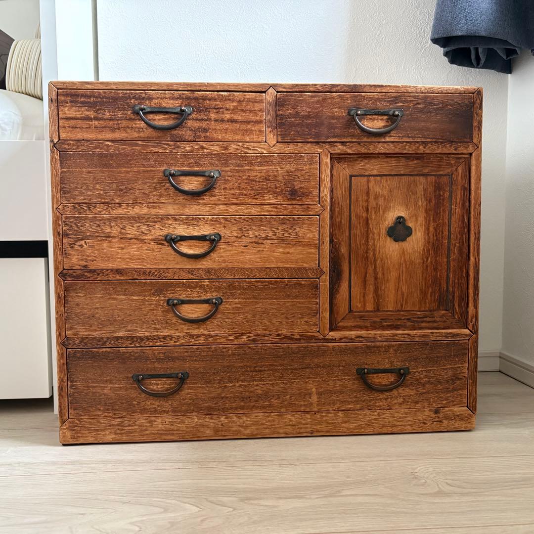 昭和レトロ 小型木製チェスト 引き出し 多収納