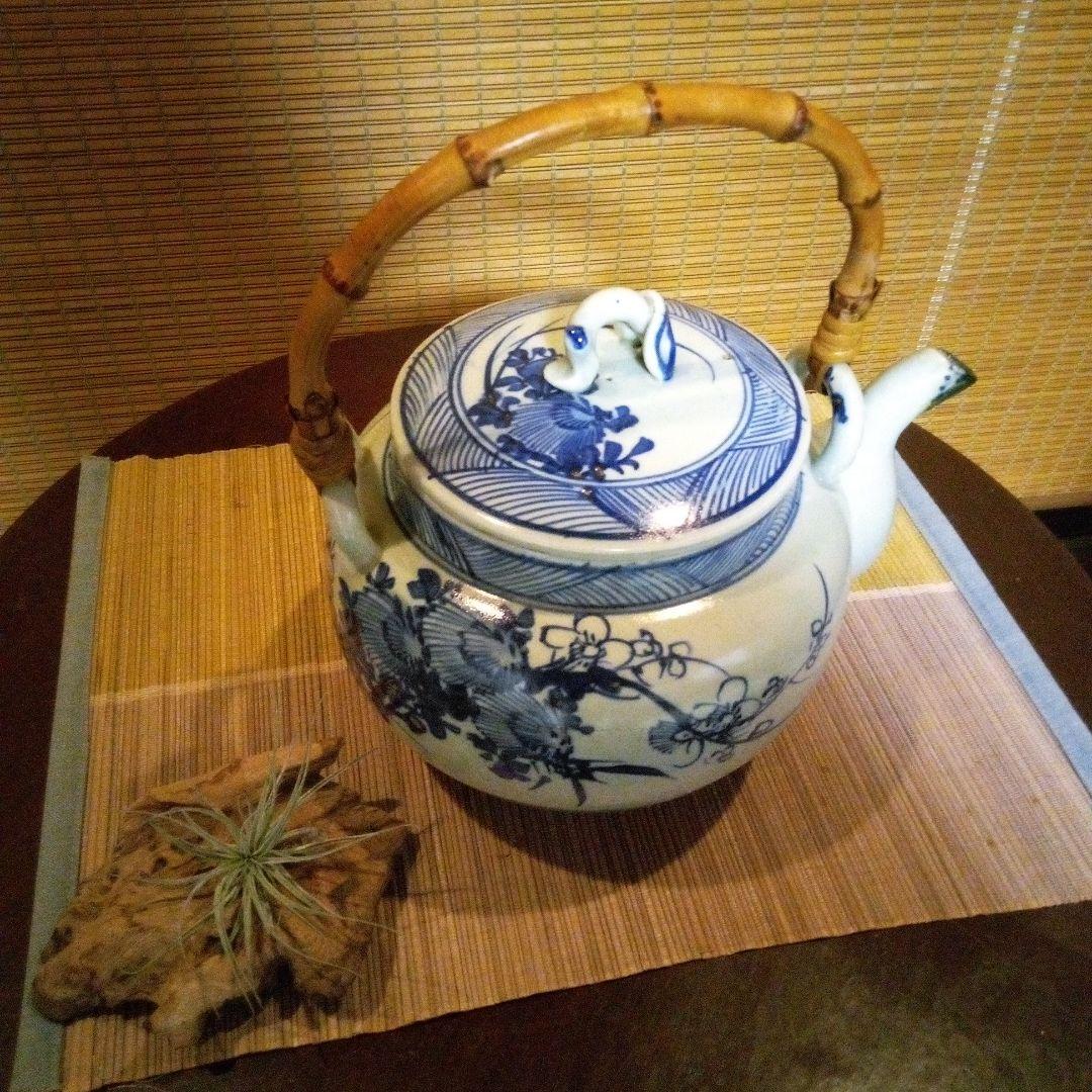 骨董品　時代物　アンティーク　土瓶　染付け　インテリア　置物　雑貨　古道具