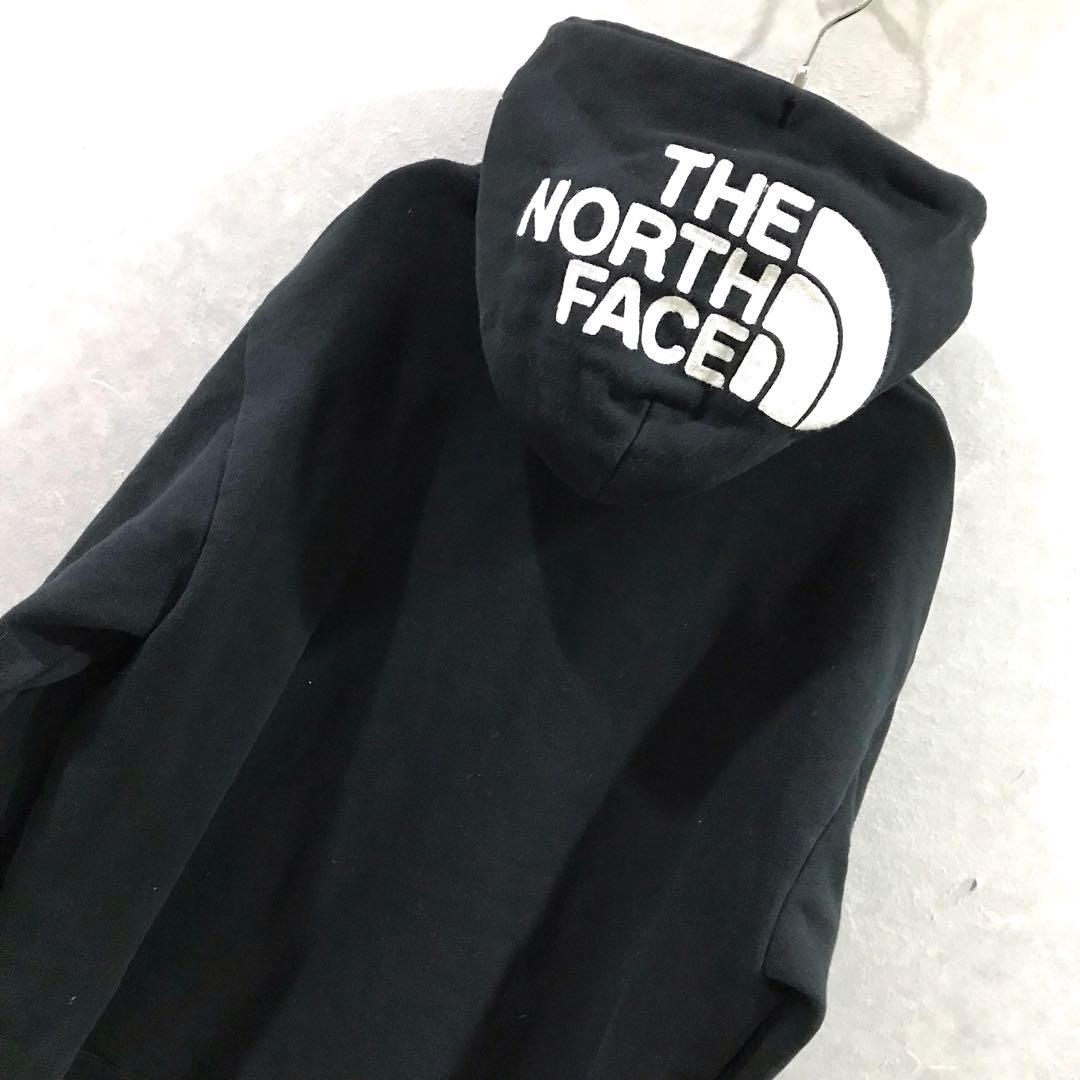 THE NORTH FACE ビッグロゴ スウェット パーカー 黒白 L
