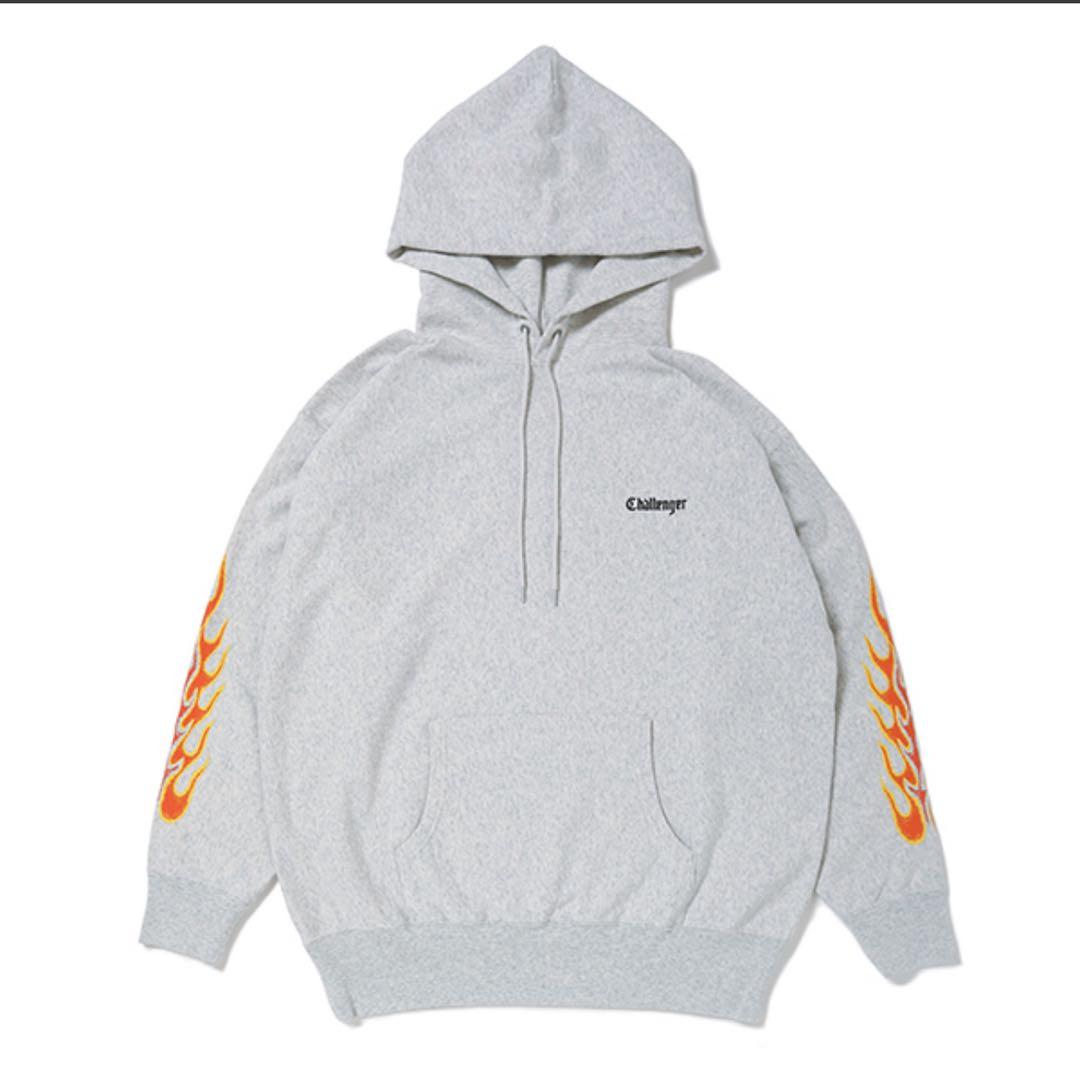 トップス CHALLENGER FLAMES HOODIE (HEATHER GRAY)