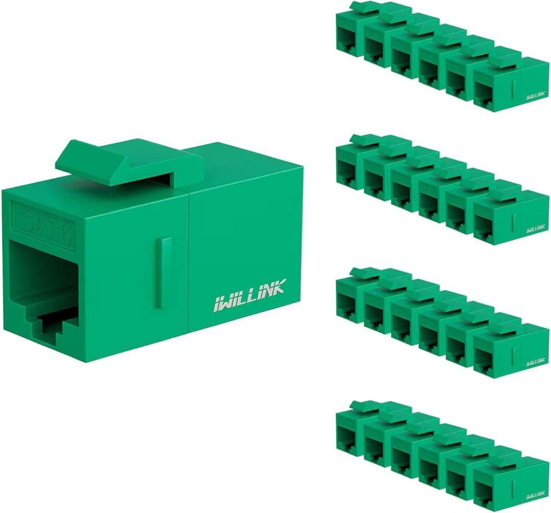 キーストーンカプラー 25個パック メス-メス Cat6キーストーンジャック